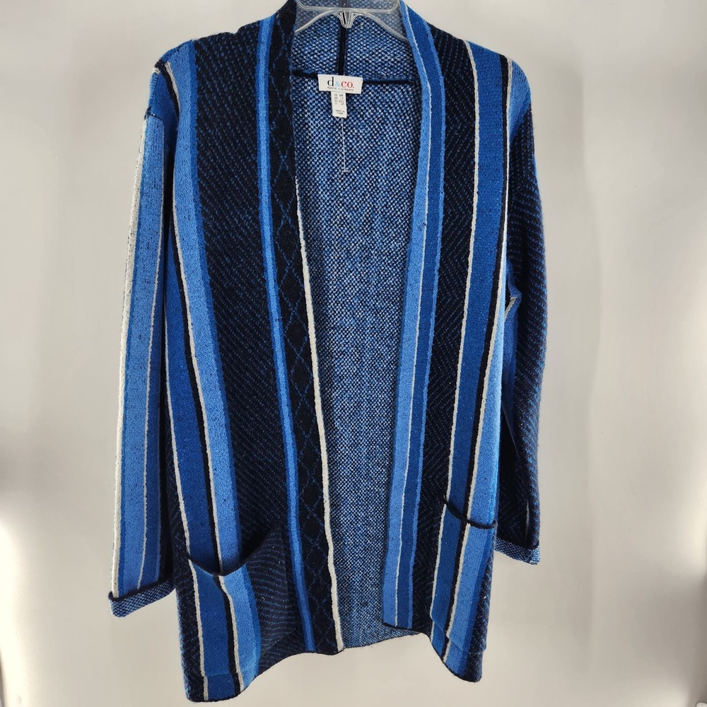 D&Co MP Blue Soft Stretchy Western‎ Cardigan Sweater Pockets